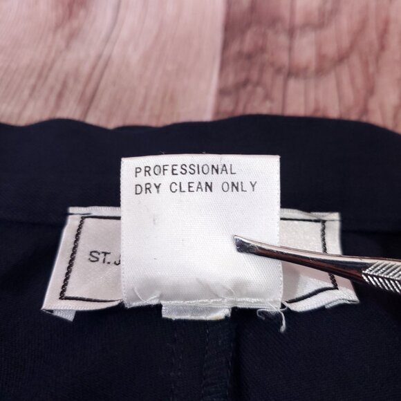 *READ* Vintage St John Sport Pants Womens Size 2 Wide Leg Cropped Navy Blue - Picture 12 of 13